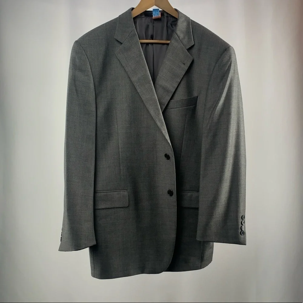 Joseph Abboud Loro Piana Wool Super 120's 2 Button Blazer in Grey Size 46R